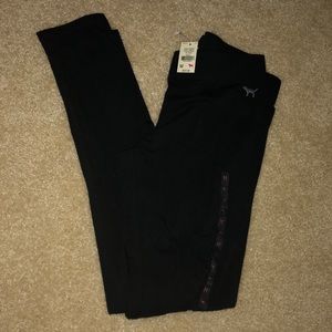 VS Pink Plain Black Leggings